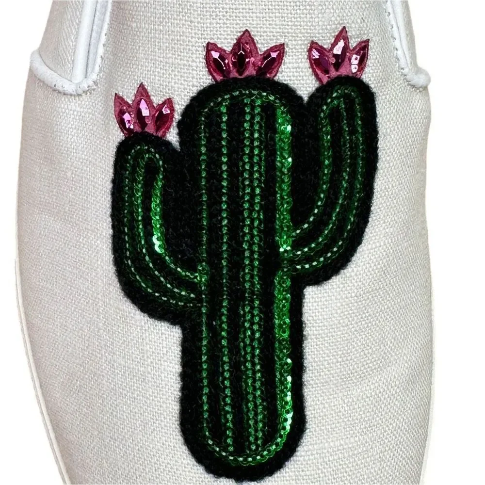 Katy Perry The Kerry Canvas Cactus Applique Slip-On Sneakers - Size 8